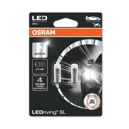 ΛΑΜΠΑ OSRAM T4W LEDriving SL White 6000K 12V Blister 2ΤΜΧ