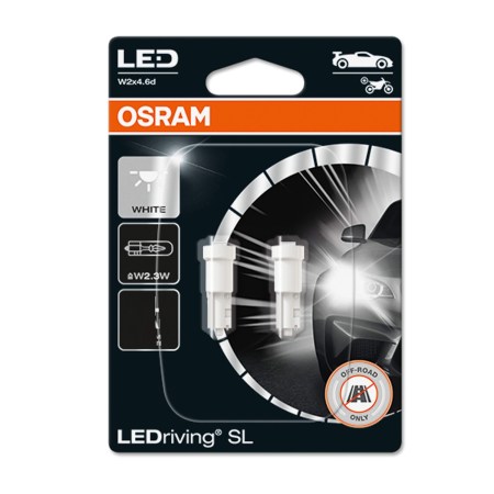 ΛΑΜΠΑ OSRAM LEDriving® SL ~W2.3W W2x4.6d 0.25W 12V 6000K 25 lm White 2TMX